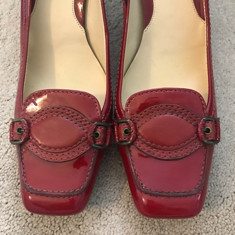 Cole Haan Red Patent Leather Kitten Heels Shoes 8